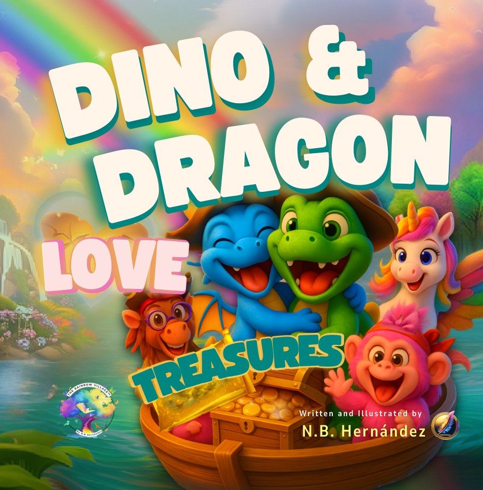 Cover of Dino and Dragon Love Treasures, the debut title