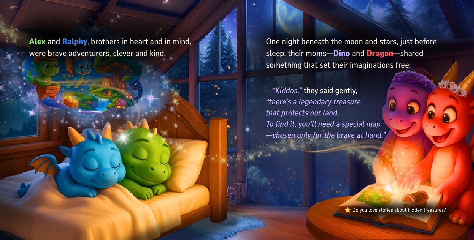 Spread: the two brothers and the bedtime story of the map