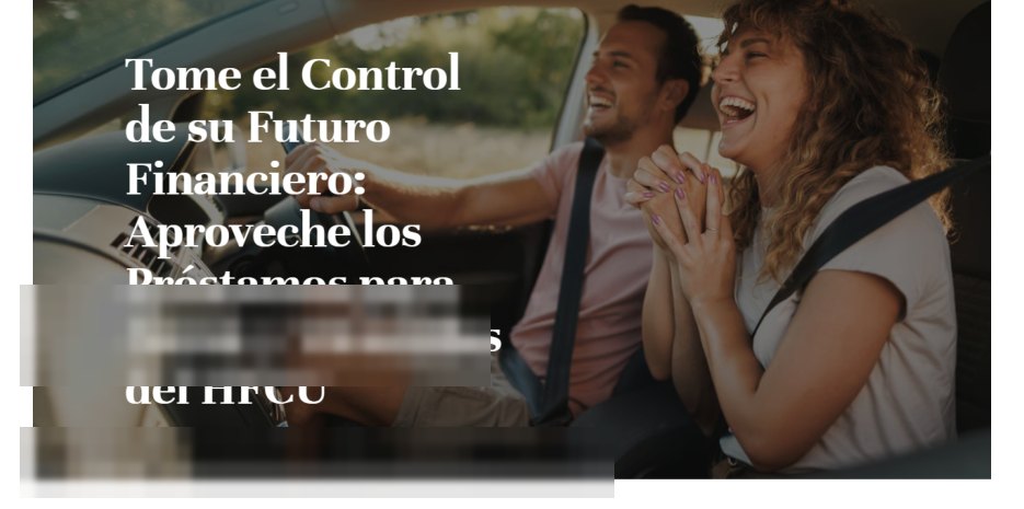 Spanish-language sponsored story on taking control of your financial future, client name removed
